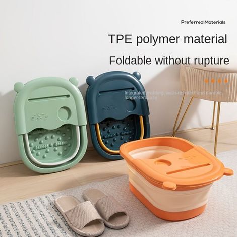 Bassin de bain de pieds pliable avec masseur, grand format, accessoire de bain de pieds pour usage domestique (1/4)