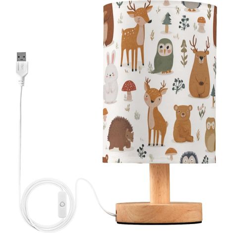 Kcldeci Lampe de chevet d'animaux la forêt dessin animé pour (1/5)