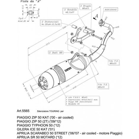 Pot d échappement Leovince pour Scooter Gilera 50 ICE Avant 2020 (1/3)