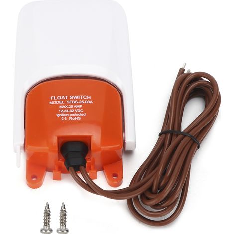Pompe de cale pour bateau avec interrupteur à flotteur anti-UV antirouille, 25A, 12V/24V/32V (1/5)