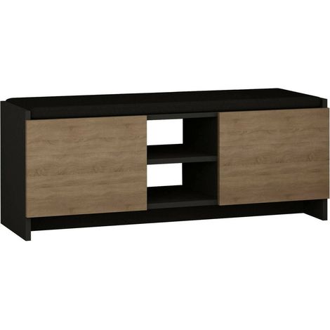 Dmora - Schuhschrank Algedi, Schuhregal, Mehrzweck-Eingangsgarderobe, Möbel für Schuhe, 110x37h43 cm, Anthrazit und Eiche, mit verstärkter Verpackung