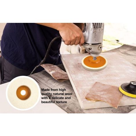 4Pcs Diamètre 125mm Disque de Polissage Meuleuse, Polissage Meuleuse D'angle Bore Dia 22mm, Feutre de Laine Roue de Polissage pour Polissage Verre, Céramique, Plastique, Métal, Marbr (1/3)