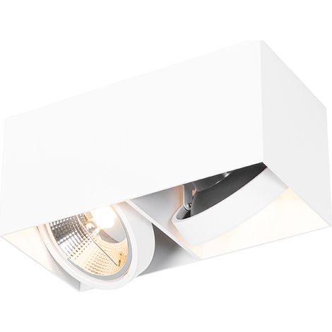 Designstrahler weiß rechteckig AR111 2-flammig - Box