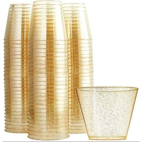 Glitter Tumblers Clear Plastic Wedding Party Recyclable (1/5)