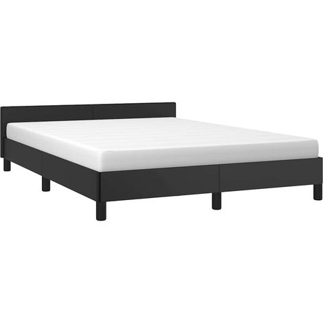 Bettgestell mit Kopfteil ohne Matratze Schwarz 140x200 cm vidaXL