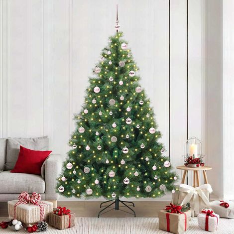 Künstlicher Weihnachtsbaum mit 300 LEDs Grün 210 cm PE und PVC