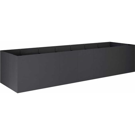 Cache-pot de jardin Noir 280 x 80 x 60 cm Acier laminé à froid vidaXL