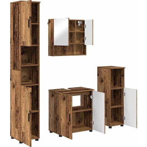 Maison Exclusive - Badezimmermöbel-Set 4 stk. Altholz 61 x 35 x 6 (1/5)