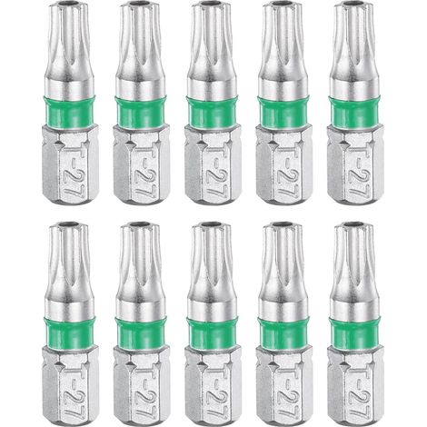 10 Embouts de Tournevis Torx T27H 1/4" Queue Hexagonale (1/5)