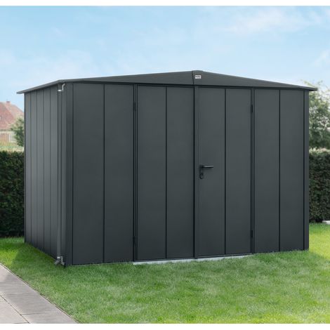 Hörmann Ecostar Metall-Gerätehaus Elegant mit Satteldach Typ 3, 238 x 303 cm, anthrazitgrau, 7,2 m², 2-flüglige Tür