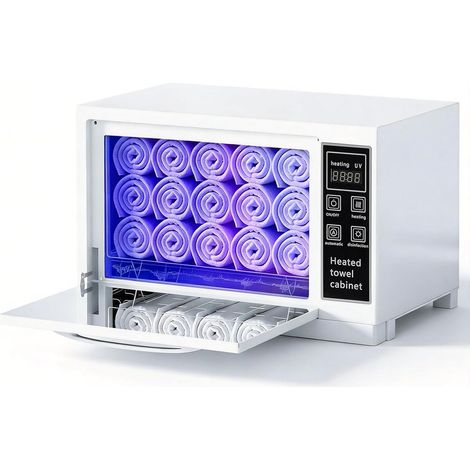 Chauffe Serviette esthetique 10L, Armoire Chauffe Serviettes avec Stérilisation UV, Affichage Numérique, Fonction 4-en-1 Chauffage Conservation de Chaleur Humidification pour Spa Salon Maison (1/5)