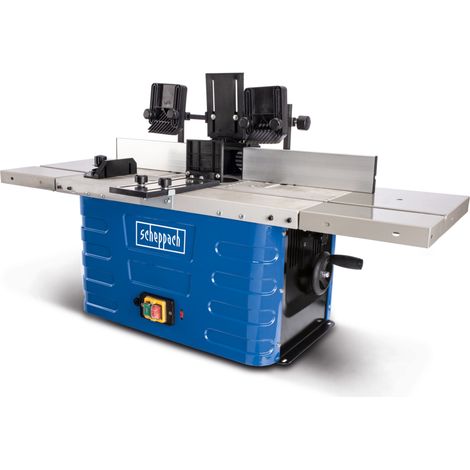 Scheppach Fraiseuse de table HF60 – 1500 W – Fraise de 50 mm – Hauteur de broche réglable jusqu’à 40 mm – Vitesse variable 11500-24000 min-1 – Pinces de serrage incluses