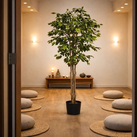 180cm Fire Retardant Deluxe Retusa Ficus Tree With 1134 Leaves - Premium Quality (1/2)