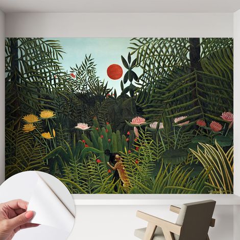 Papier peint adhésif décoratif pour chambre et salon Design moderne à poser facilement Paysage exotique 152x104 cm (1/5)