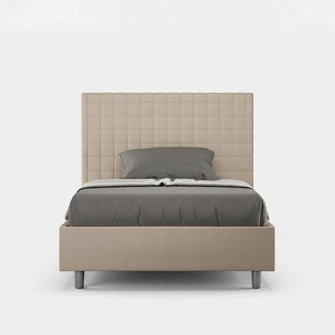 Design-Polsterbett mit Bettkasten 120x190 cm Sunny P - Beige