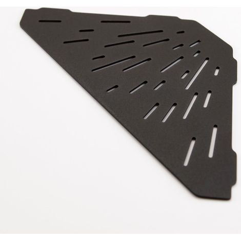 Tablette d'angle de douche hexagonale 29.4 x 14 cm MAYA Inox noir poudré MAT INTER (1/4)