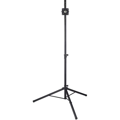 Relaxdays Dartboard Stand, Mobile & Height-Adjustable, Folding TV & Speaker Tripod, Iron, HWD: 195 x 115 x 100 cm, Black