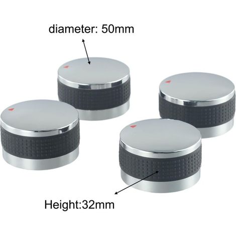Lot de 4 boutons de commande pour barbecue à gaz. 58 mm/50 mm pour cuisinière/four/grill (50 mm) (1/4)
