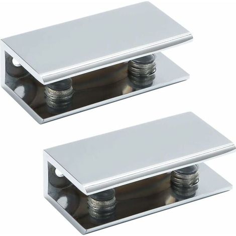 YMYNY Pince à Verre Support d’Étagère en Verre Support de Tablette Murale Charnière de Porte, Verre Adaptatif de 8-12 mm d'Épaisseur, Finition Polie en Acier Inoxydable, 2 Pcs (1/4)