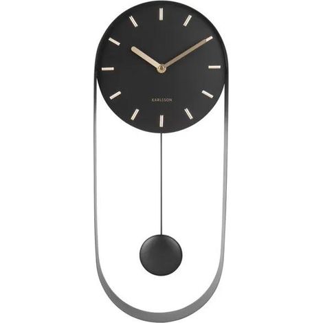 Karlsson Pendel Design Charm Uhr Schwarz 50 cm