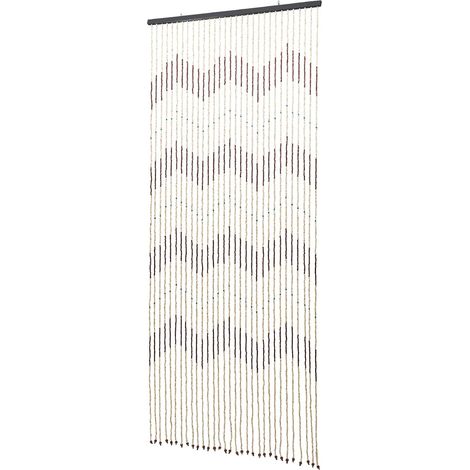HAUTOUR 31 Line Rideau de porte vintage en perles de bambou - Rideau de porte - Rideau de séparation en bois - 91 x 220 cm (1/5)