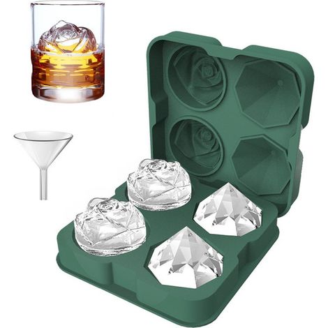 Eiswürfelform – Silikonform für kugelförmige Eisbälle – Wiederverwendbar für Whisky-Cocktails und Säfte – 2er-Pack (1/5)