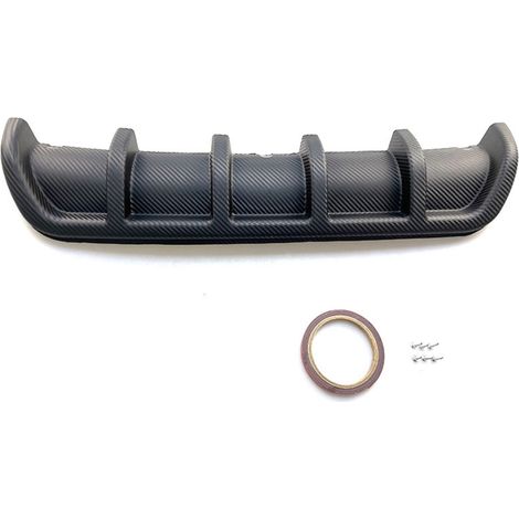 Diffuseur de pare-chocs arrière universel en fibre de carbone pour voiture, 6 ailerons style aileron de requin, séparateur de lèvre de pare-chocs arrière