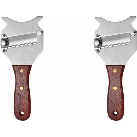 2-teiliger Trüffelschneider mit verstellbarer Klinge und Holzgriff, professioneller Trüffelhobel, Käsereibe, Trüffelschneider aus Edelstahl, Trüffelschneider für Champignons, Käse, Schokolade, Knoblau (1/5)