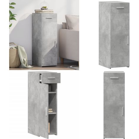 Buffet gris béton 30x42,5x93 cm bois d'ingénierie - Buffet - Meuble De Rangement - Armoire - Commode - Mobilier Moderne - Home & Living (1/5)