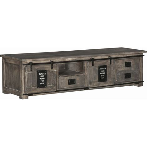 TV-Board Mango 200x55x50 grau lackiert RAILWAY 251