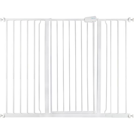 Safetots Extra Tall Metal Safety Gate Pressure Fit, 126.7cm - 134.3cm, White, 104cm in Height, Extra Tall Baby Gate
