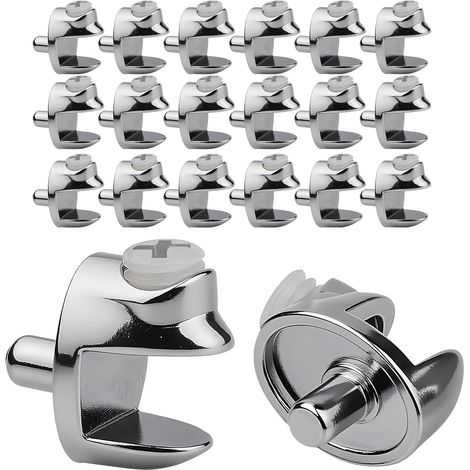 Sollbry Support Etagere Verre Réglable Pince a Verre Pince Support en Alliage de Zinc Pinces pour Étagère pour Panneau de 3-8 mm Plaques Acryliques Tablettes (1/5)