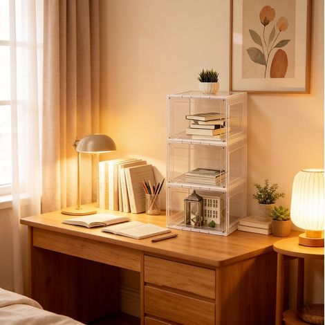Scarpiera impilabile trasparente salvaspazio 3 pezzi OKMYHOME (1/5)