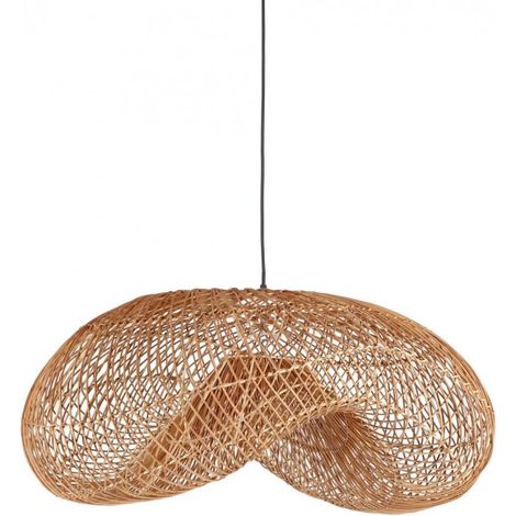 Paralume "Kadin" in rattan e metallo con kit elettrico 81x56 (1/3)