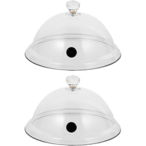 Lot de 2 couvercles transparents pour récipients, cloches, dômes alimentaires, cloches de présentation pour terrariums, couvercles pour aliments de cuisine-16X16X10CM-transparent