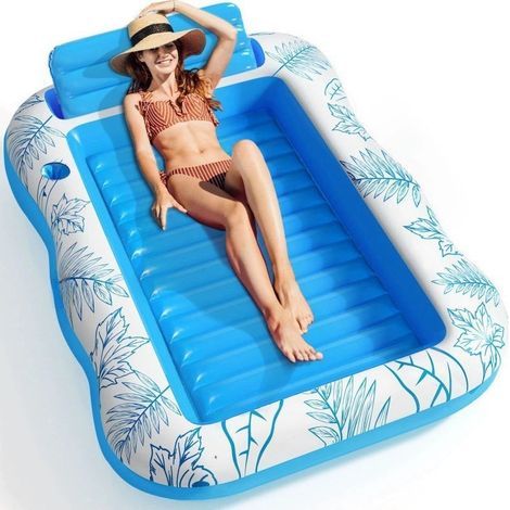 Matelas gonflable de piscine 200×125 cm – Avec arroseur intégré pour rafraîchissement – Léger et résistant – Utilisation piscine, plage, pelouse