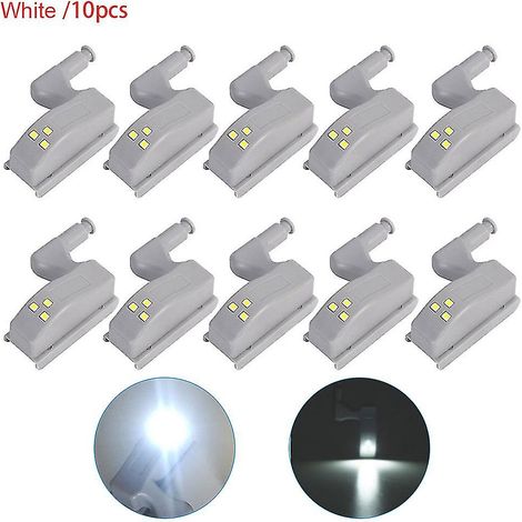 Lot de 10 lampes LED universelles à détecteur de mouvement pour sous-meuble, placard ou penderie. (1/2)