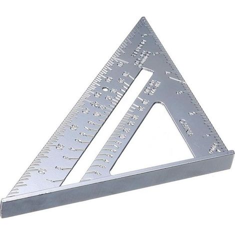 Regla cuadrada de aleación de aluminio de 7 pulgadas, ángulo de tope en pulgadas, transportador de ángulos de alta precisión, herramienta de medición de alta precisión para ingenieros y carpinteros. (1/5)