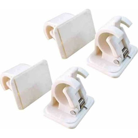 Support de tringle à rideau, crochets auto-adhésifs pour tringle à rideau, tringle à serviette, crochets muraux et fixations faciles à installer,lABS, 4PCS (1/5)