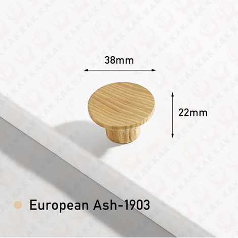 (Ensemble de 2 pièces) Boutons et poignées en bois pour meubles de cuisine et meubles à chaussures, style européen