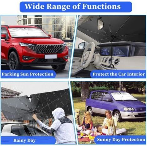 Pare-soleil pliable pour voiture SUV et camion protection UV isolation thermique anti-soleil pare brise avant (1/4)