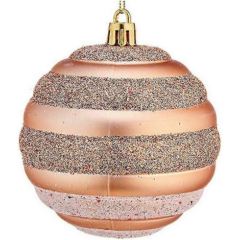 Boule de Noël 8 cm, 6 unités, cuivre PVC