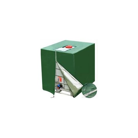 Bache pour Cuve 1000 l, 1 pcs Bâche de Protection Solaire pour réservoir d'eau de Pluie IBC, Anti-poussière Anti-UV, Housse de Protection, bâche de Protection (116 x 100 x 120 cm)vert