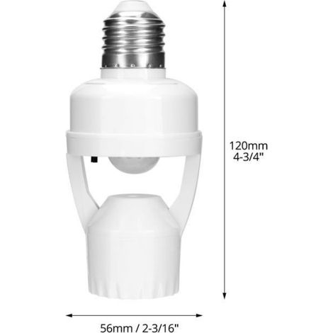 Douille Detecteur De Mouvement E27-E26 - Temporisation 10 S À 5 Min - Seuil Lux 3 À 2000 - Pour Cave Garage Entree - Lot De 4 (1/5)