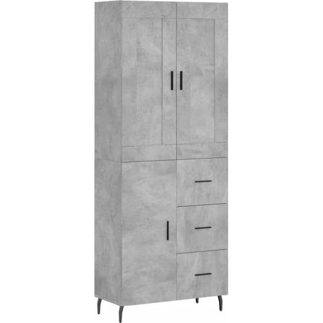 Credenza buffet cassettiera mobile contenitore organizer cucina soggiorno soggiorno alto 69,5 x 34 x 180 cm derivati del legno grigio 020034597