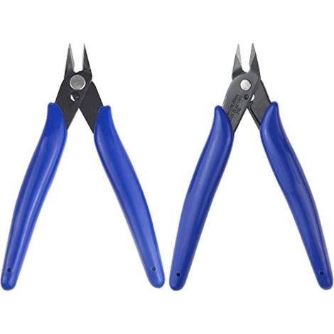 Lot de 2 mini pinces coupante pour fils électriques Pince coupante électronique de précision Mini Pince coupante pour les besoins de coupe ultra-fine (Bleu) (1/5)