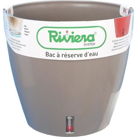 Maceta Riviera Eva Taupé Redonda Ø 46 cm