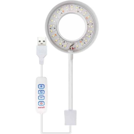 Lampe LED 8W pour aquarium d'eau de mer, à clipser, avec tuyau réglable.