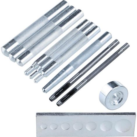 Outil De Pose De Rivets - Kit De 11 Pièces Avec Poinçon À Trous 2 5 Mm Et 3 Mm - Base Universelle Pour Pressions Et Rivets - Pour Cuir Toile Et Tissu