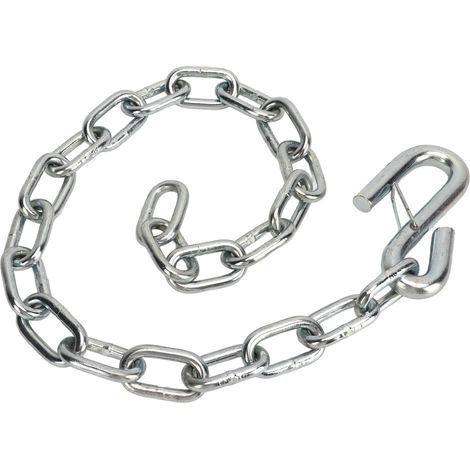 Chaîne de sécurité remorque robuste 3500lbs, chaînes de remorquage avec crochets en S à double clip, câbles en acier pour caravane et remorque (1/5)